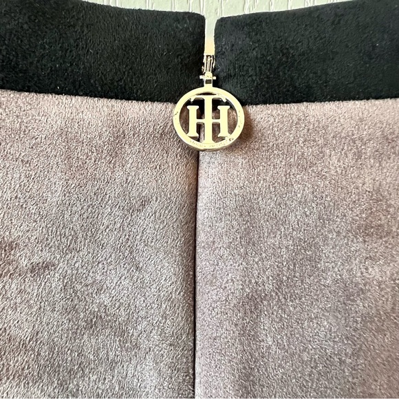 TOMMY HILFIGER Faux Suede Microfiber Sleeveless Asymmetrical Sheath Dress—SZ. 12 - Picture 9 of 11